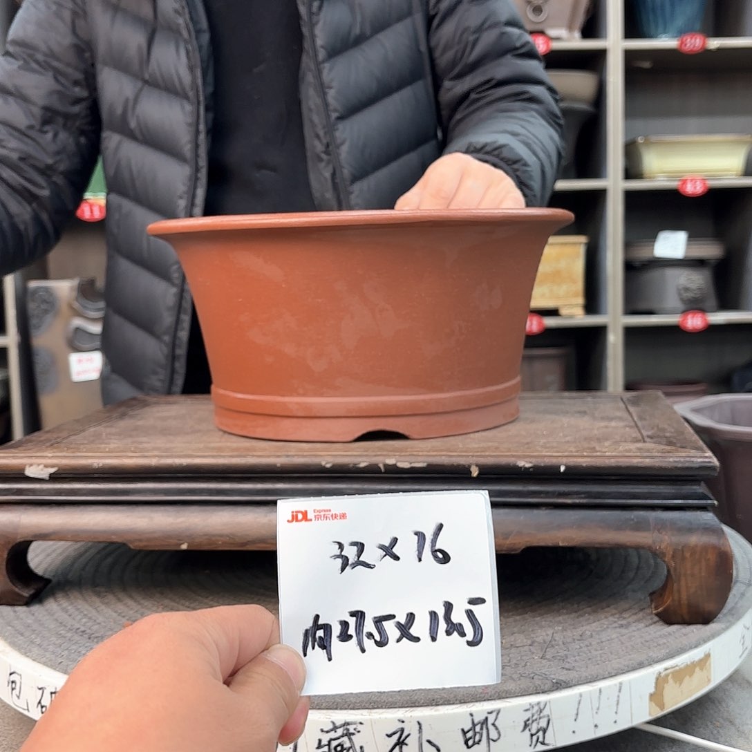 紫砂花盆我们在外面玩