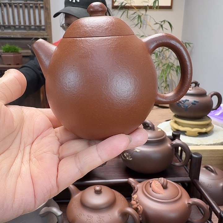 粗砂茶宠冬**阳全手工制作朱砂泥龙蛋