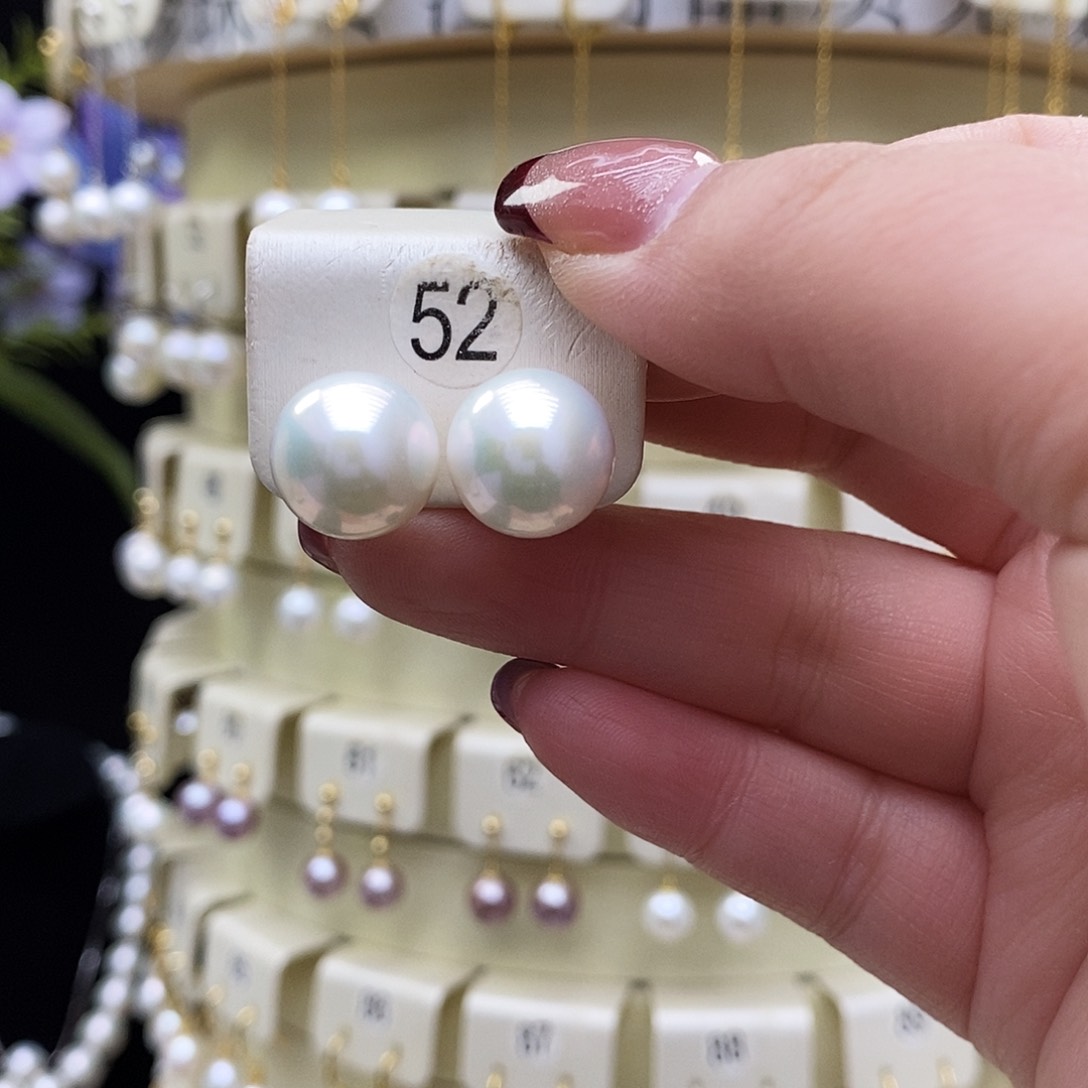 淡水珍珠耳饰18K金镶嵌