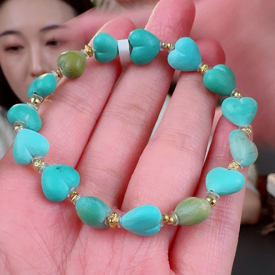 绿松石珠宝奇石18K金镶嵌