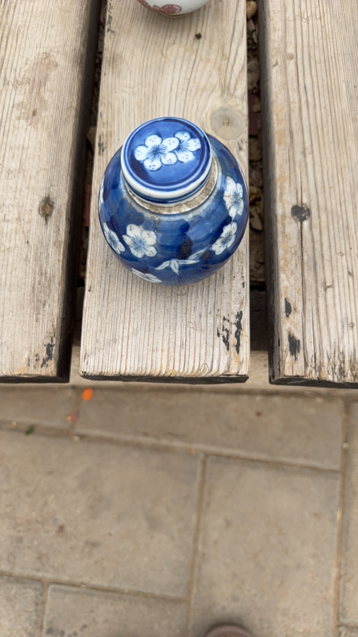 茶叶罐老式青花瓷蓝色陶瓷工艺摆件，，，，，
