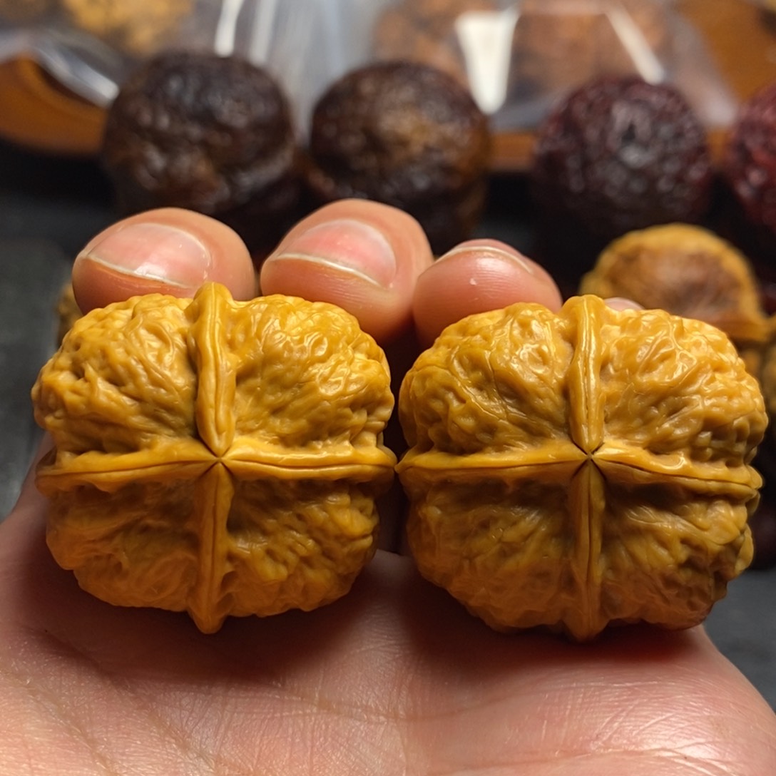 文玩核桃把件36尺方糖四棱