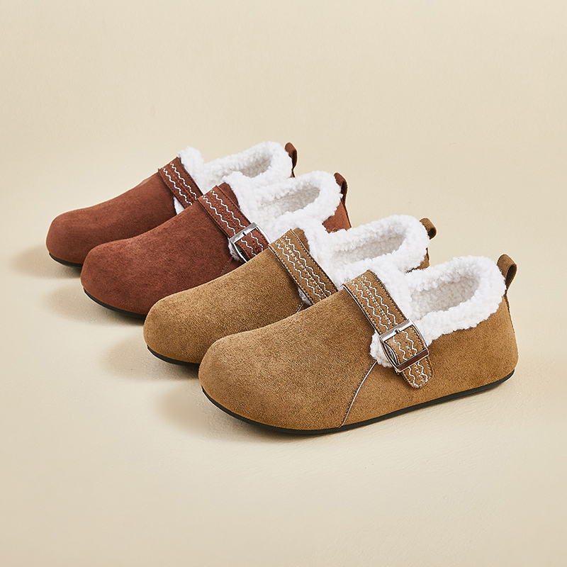 加绒勃肯鞋女2025年冬季新款复古保暖毛毛鞋百搭棉鞋休闲女鞋子