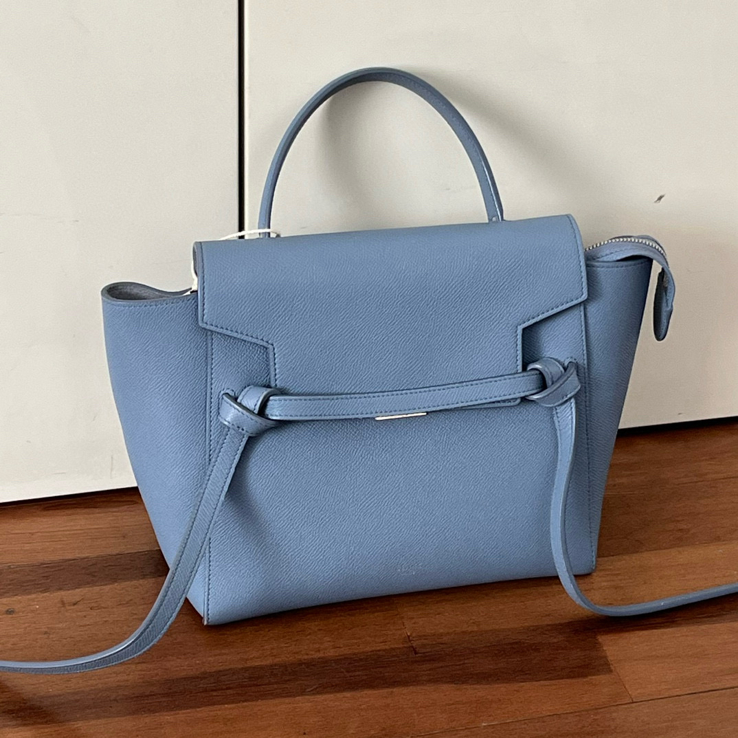 95新 Celine/思琳 celine 雾霾蓝鲶鱼包QX-18338527