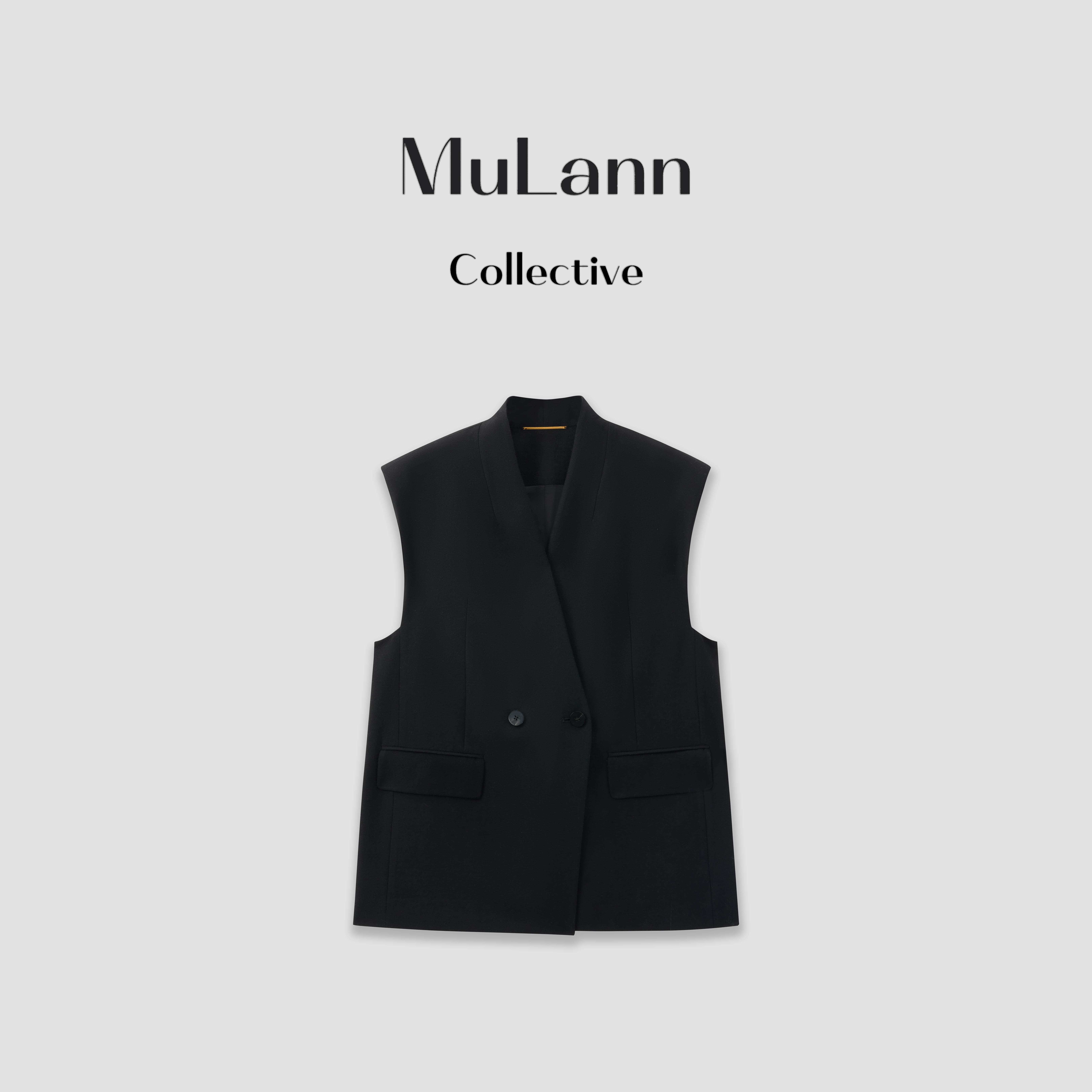  【MULANN】2025法式赫本风女工字型口袋马夹女士女装休闲气质马甲