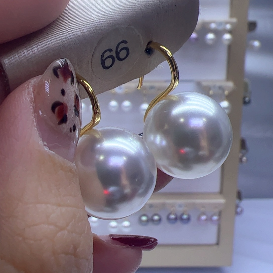 淡水珍珠耳饰18K金镶嵌