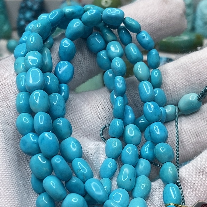 刚***虎绿松石未镶嵌天然原矿 地大质检