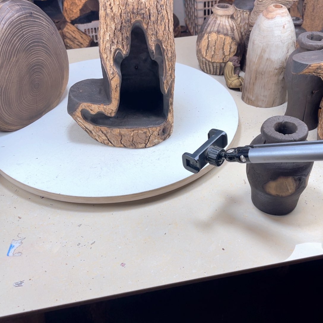 石膏制品香樟木手工镂空花瓶