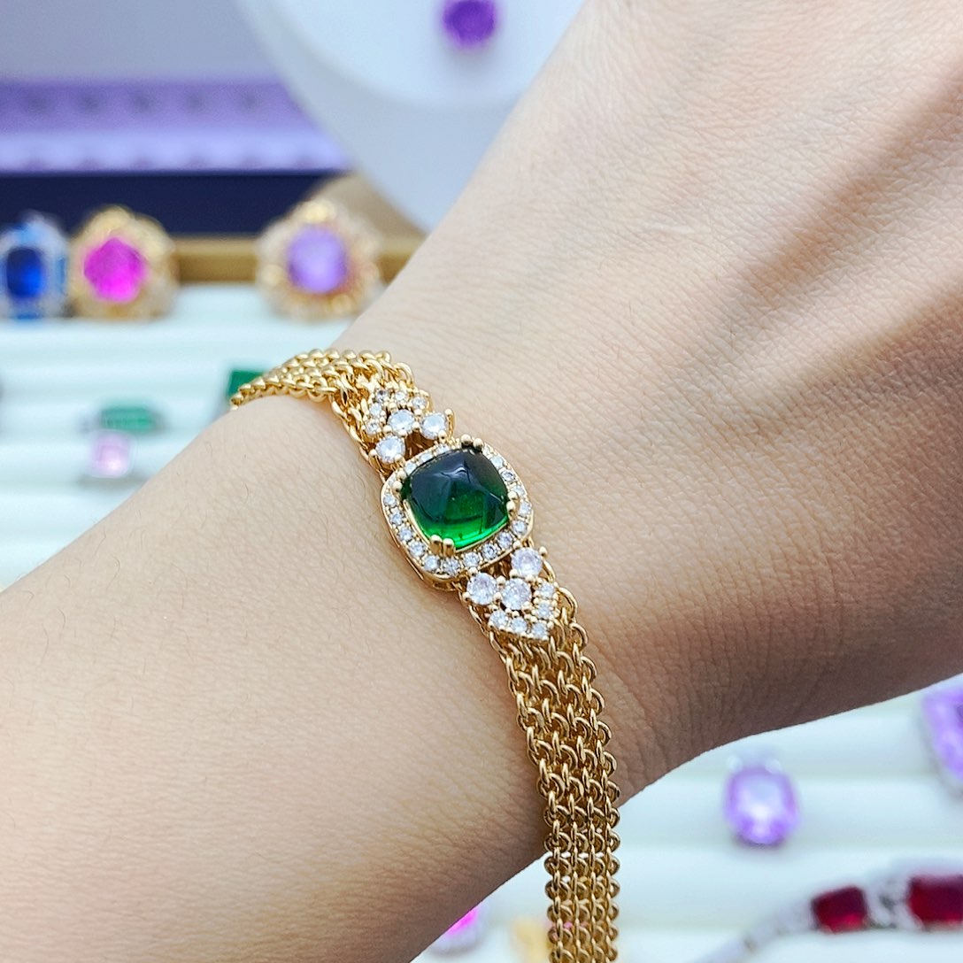 未镶嵌手链祖母绿