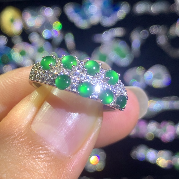 翡翠戒指银S925镶嵌3、