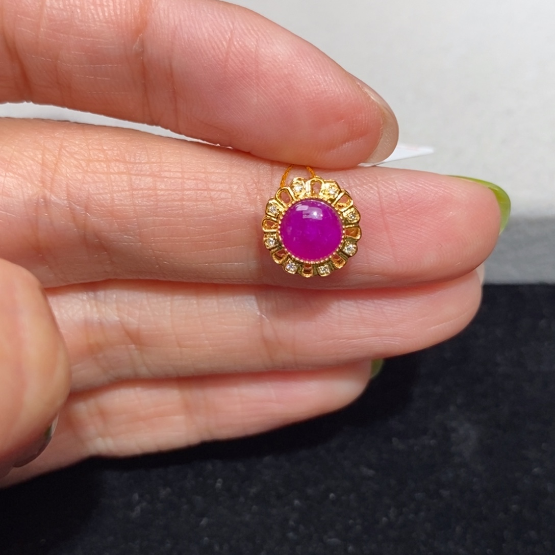 苏纪石（舒俱来）18K金镶嵌吊坠(不含链)