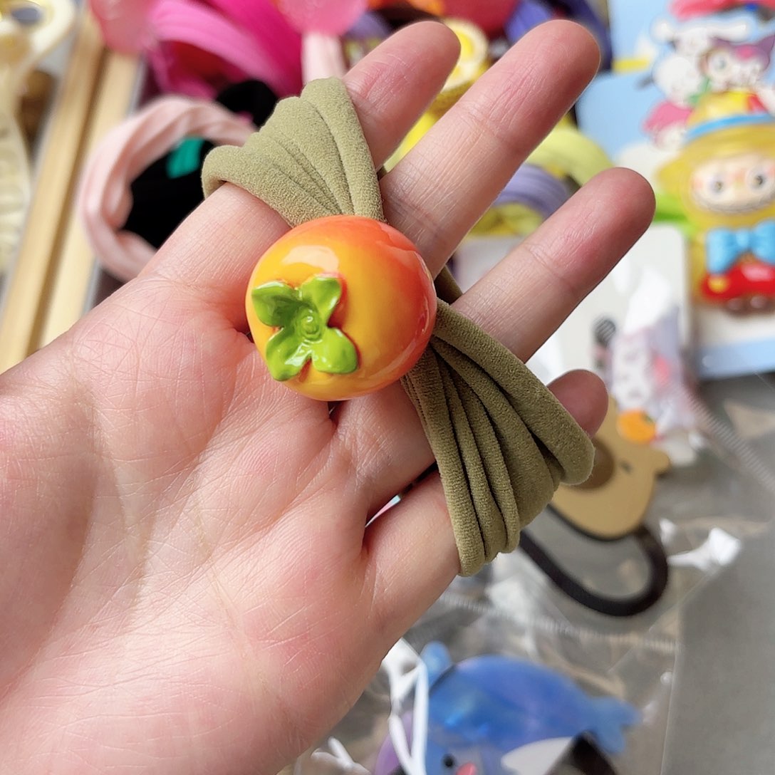 布艺铁合金柿子发圈