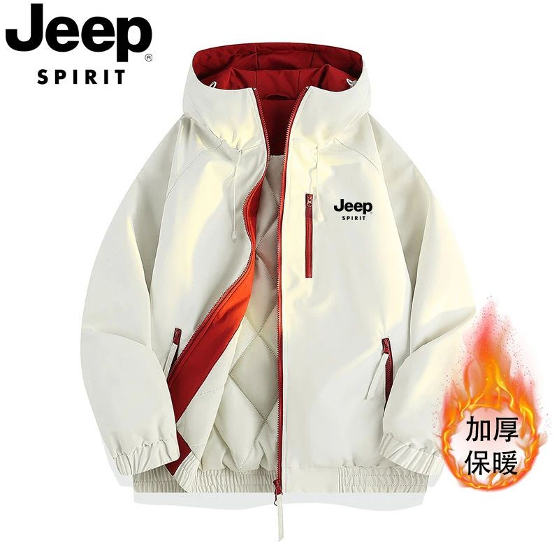 JEEPSPIRIT吉普棉衣男女户外冲锋衣冬季新款潮牌情侣防风夹克外套