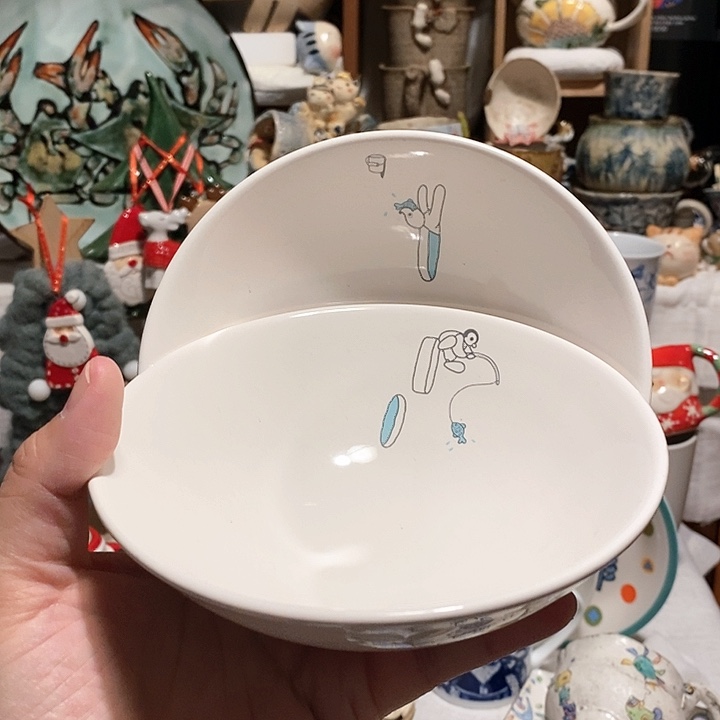 搪瓷二个一起米饭碗