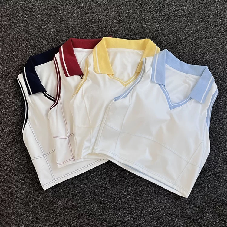 瑜伽背心女带胸垫运动内衣速干透气健身服上衣显瘦短袖休闲WCH11