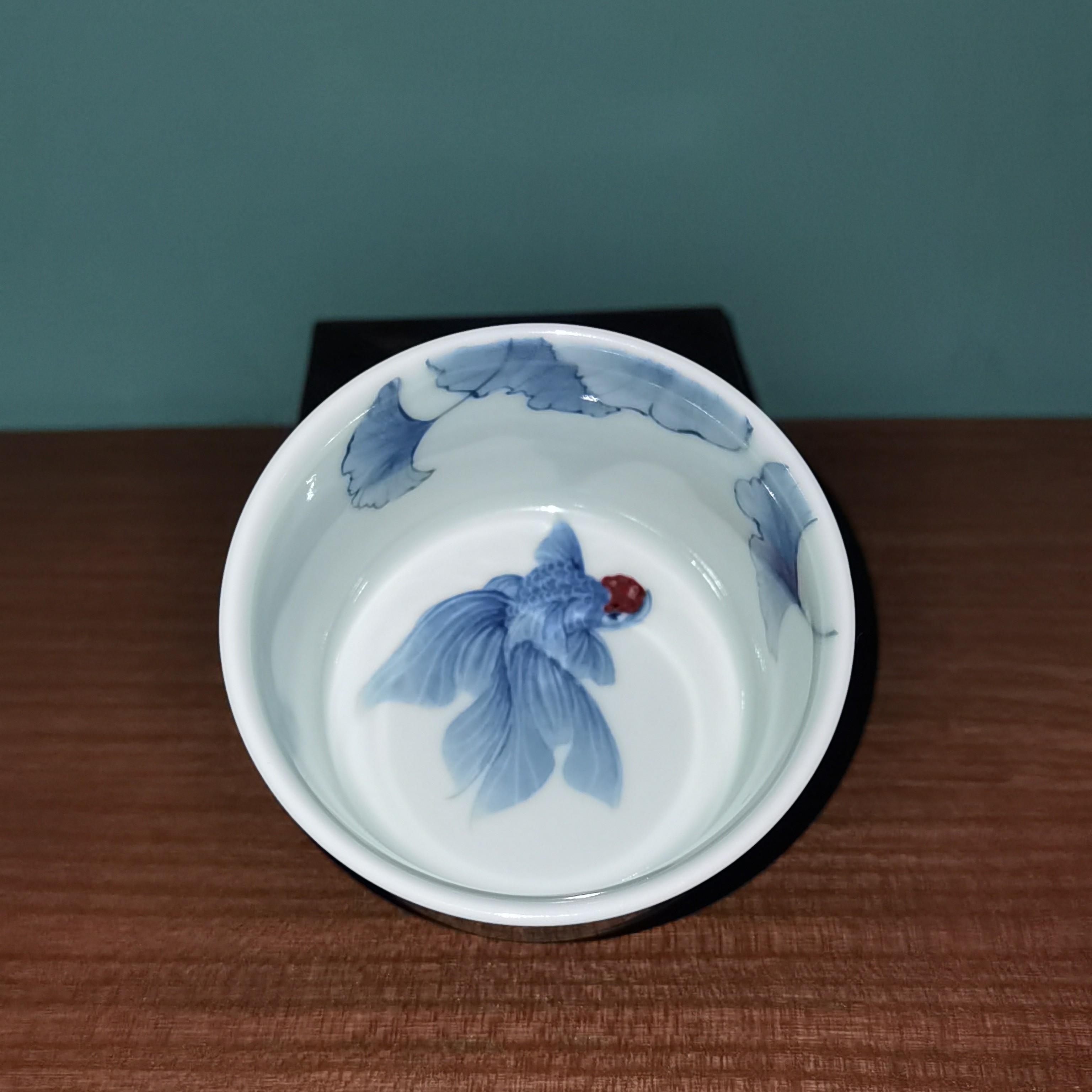 晓月庐（林月红）︱银杏叶金鱼纹马蹄杯