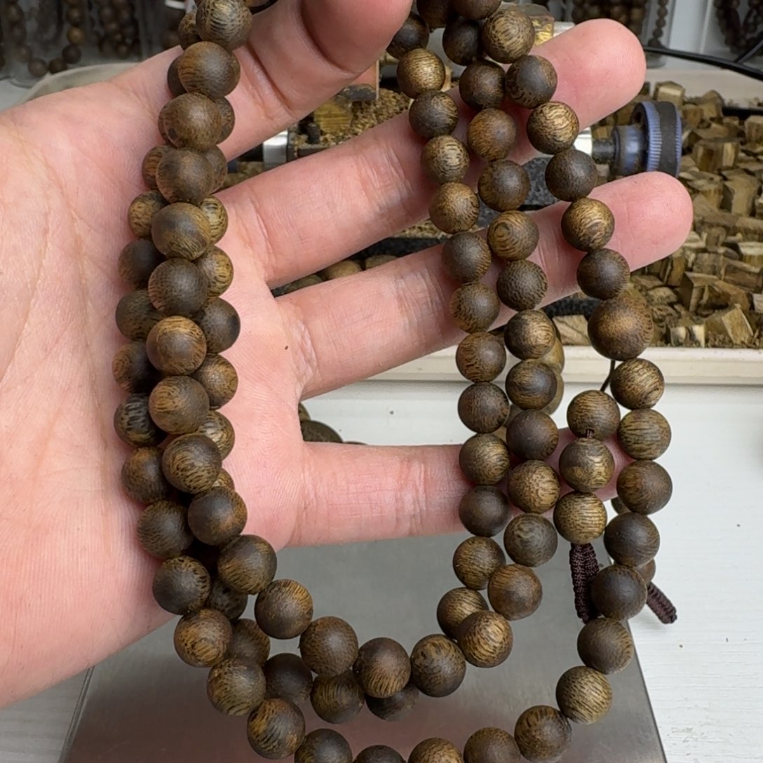 木***易沉香手串绿奇楠沉香手串0.8规格27克+