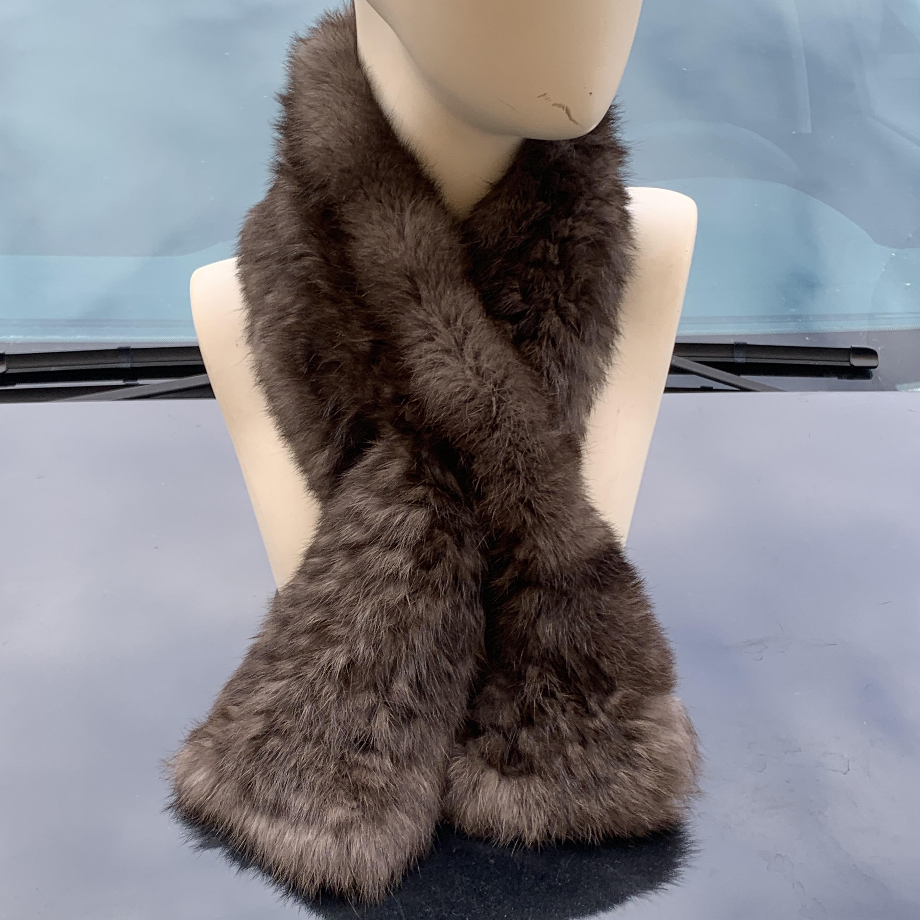 保暖双面皮草围巾冬季加厚时尚毛领围脖女百搭气质编织柔软
