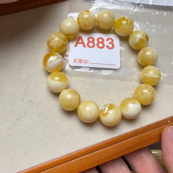 鱿****琥珀未镶嵌手串琥珀蜜蜡手串15mm+