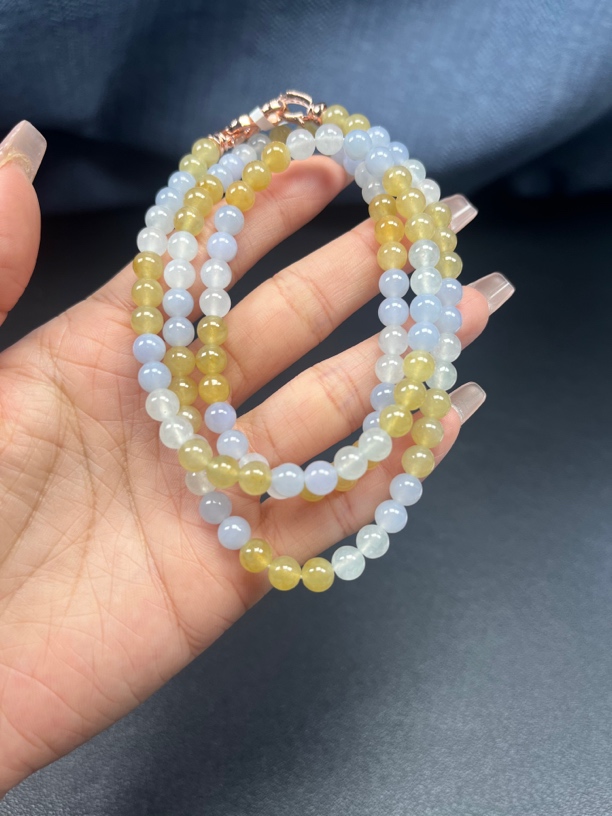 天然翡翠a货毛货定制长链