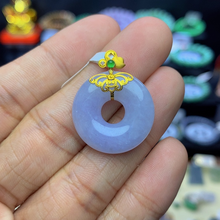 翡翠手链18K金镶嵌翡翠 