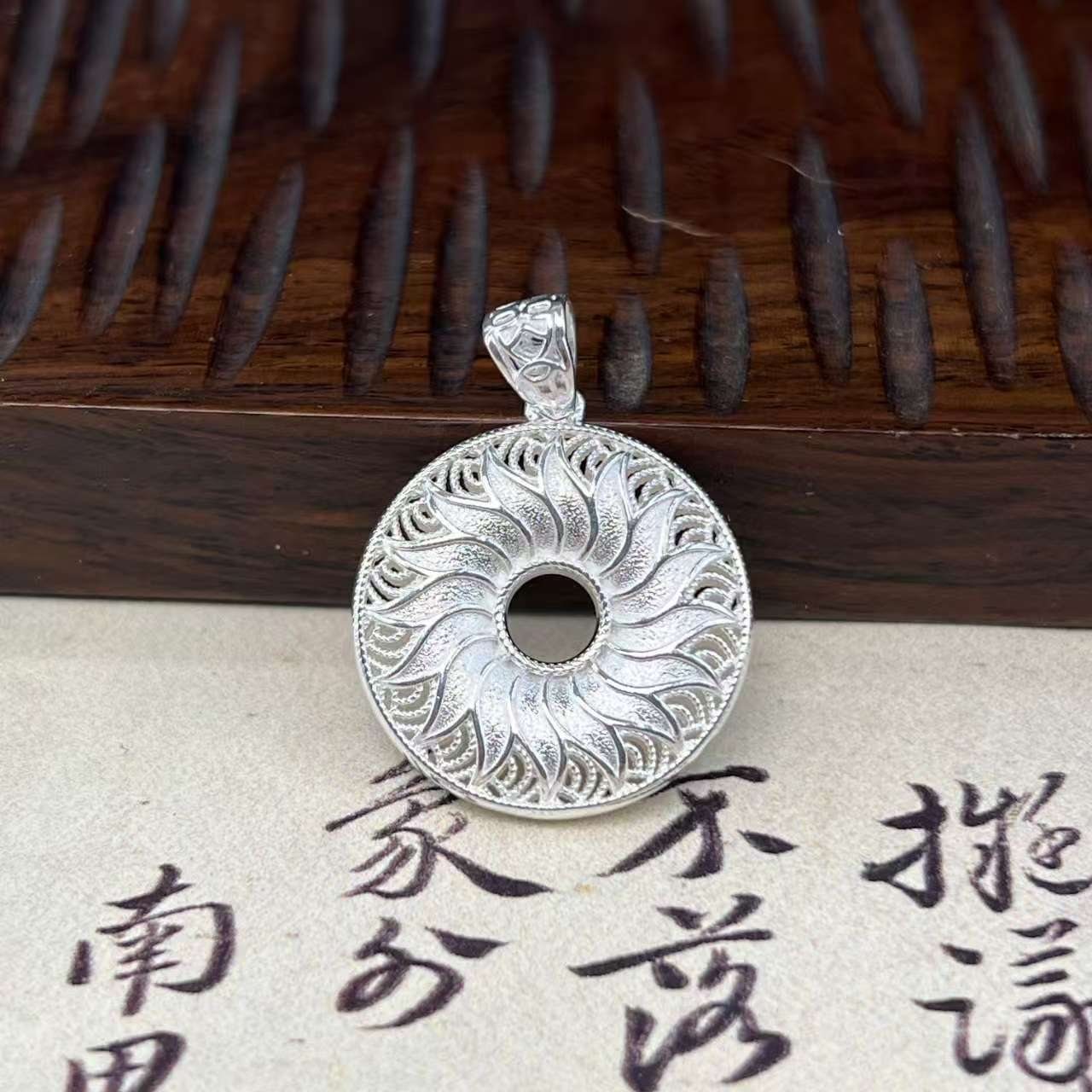 吊坠足银 【北野珠宝】足银太阳花吊坠-B123H-213