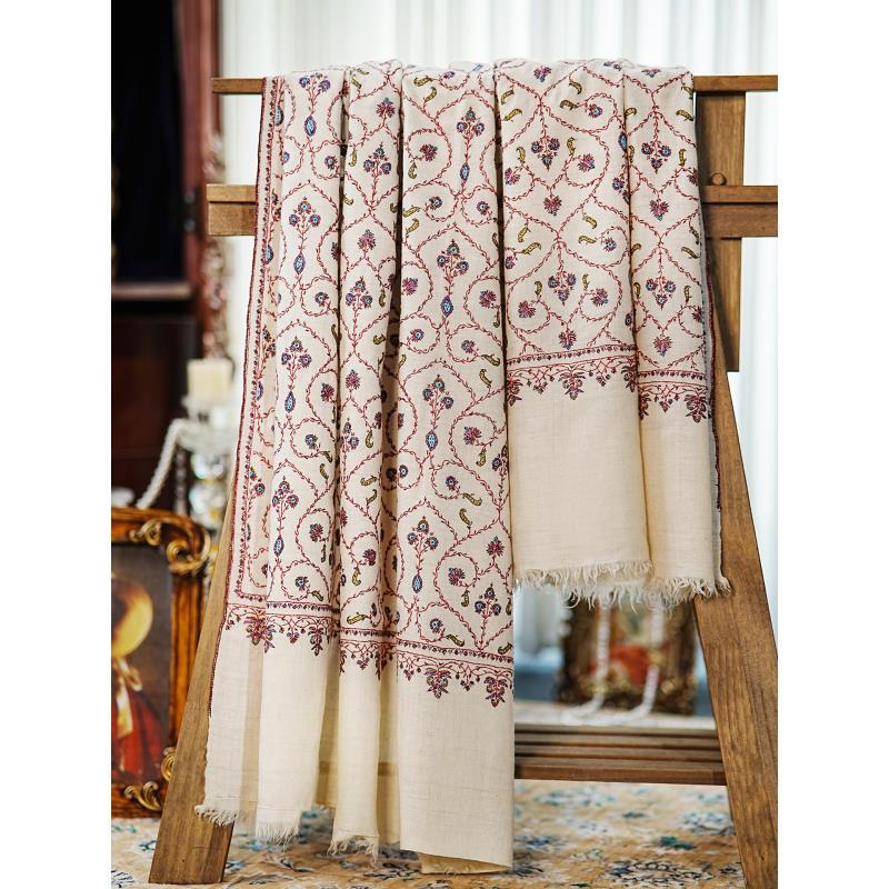 克什米尔pashmina披肩围巾刺绣 100*200 60065-20