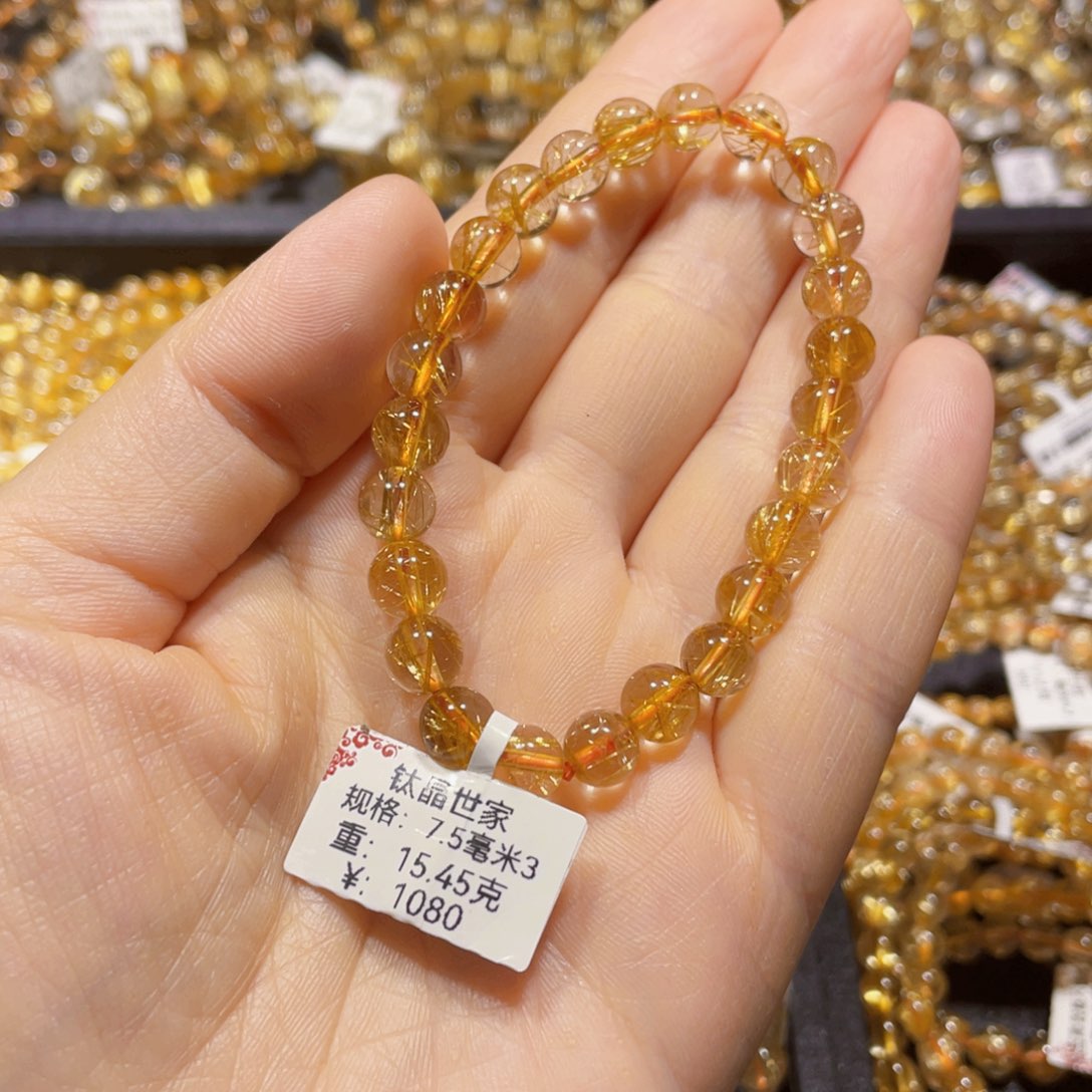 手链未镶嵌水晶C****）天然水晶手链