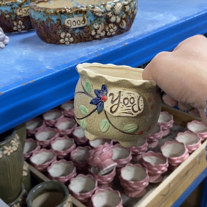 陶瓷花盆单场满9.9发9*7