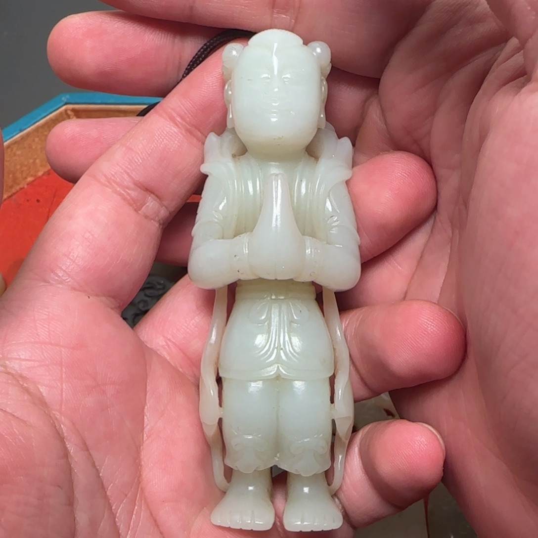 和田玉把件未镶嵌禅**者