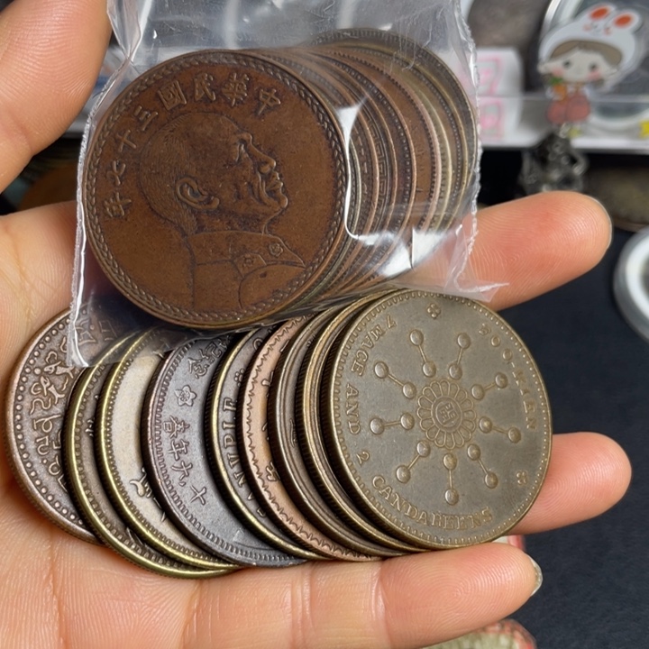 7***0铜十八枚铜币工艺品摆件