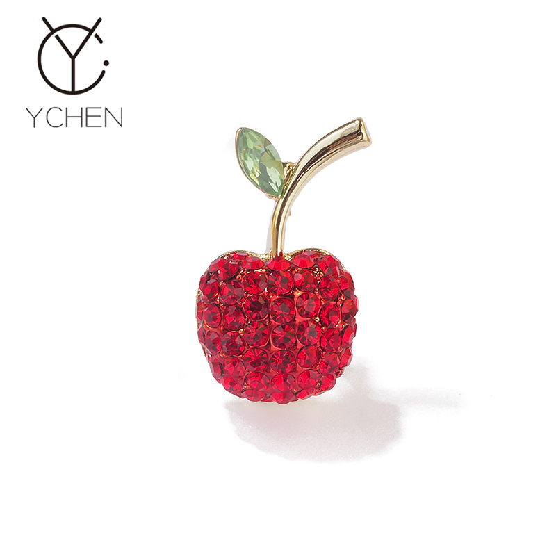 铜合金胸针 圣诞节礼物平安果高级感苹果胸针女高档西装配饰别针