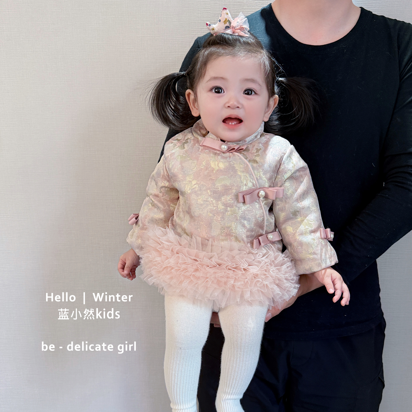 K25D018冬款旗袍女宝国风公主婴童碎花秋冬棉服复古冬装拜年服