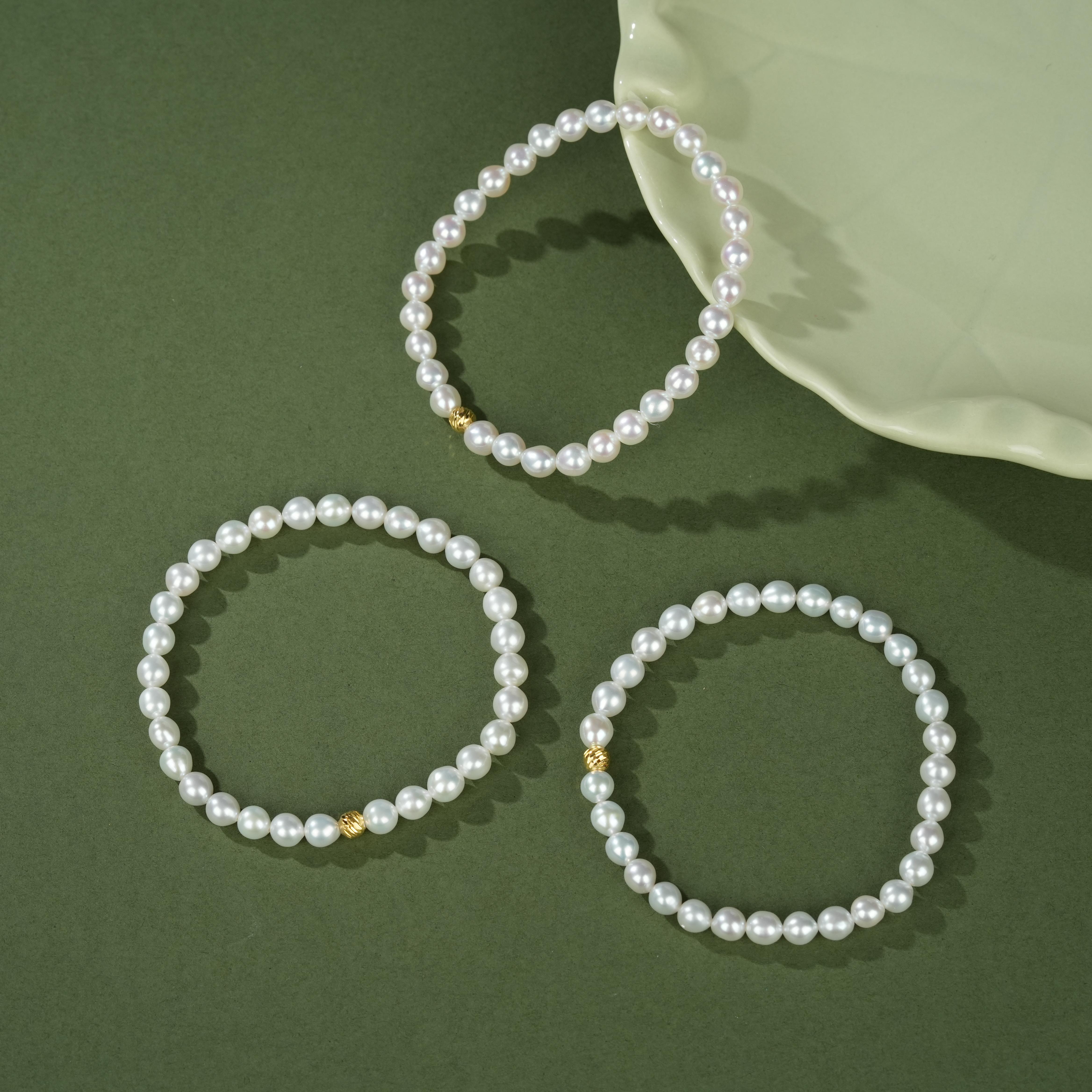 【云上好物】12 DS95107-淡水珍珠单圈手串—多样性发一件-4.5mm（JG）