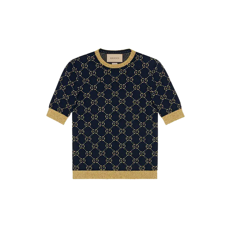 99新 GUCCI/古驰 GG棉质金银丝线上衣「雪糕专属」