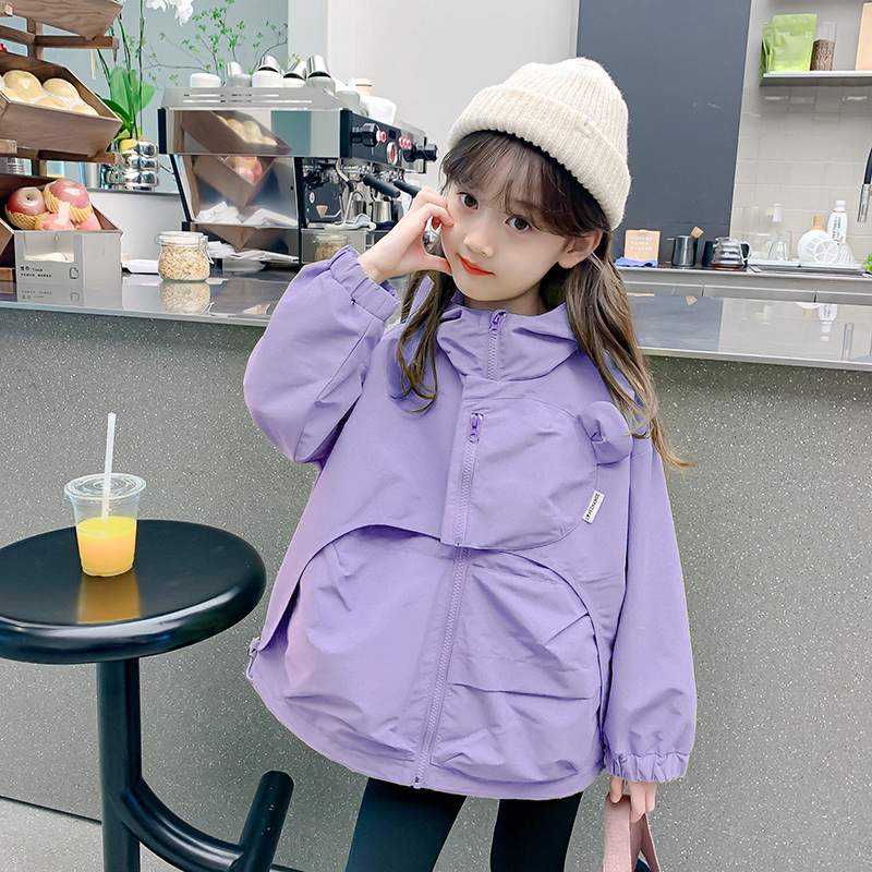 女童外套春装2025新款女宝宝秋季小女孩洋气春秋款上衣儿童冲锋衣