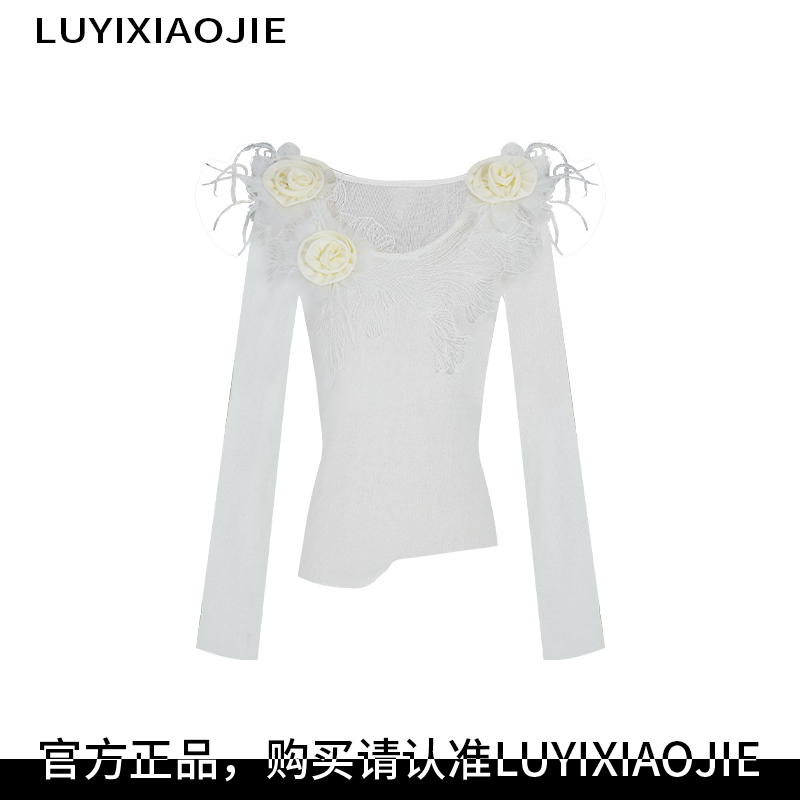 LYXJ【摩洛哥晨雾】花朵毛针织衫针织上衣小众长袖时尚气质12834