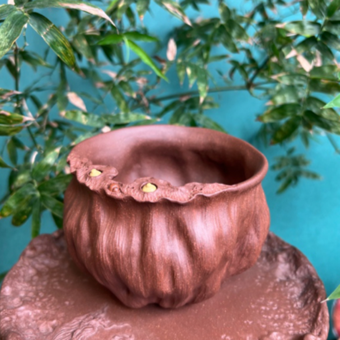 莲蓬渣斗 紫砂渣斗 张月 纯手工制作 原矿紫泥 宜兴紫砂