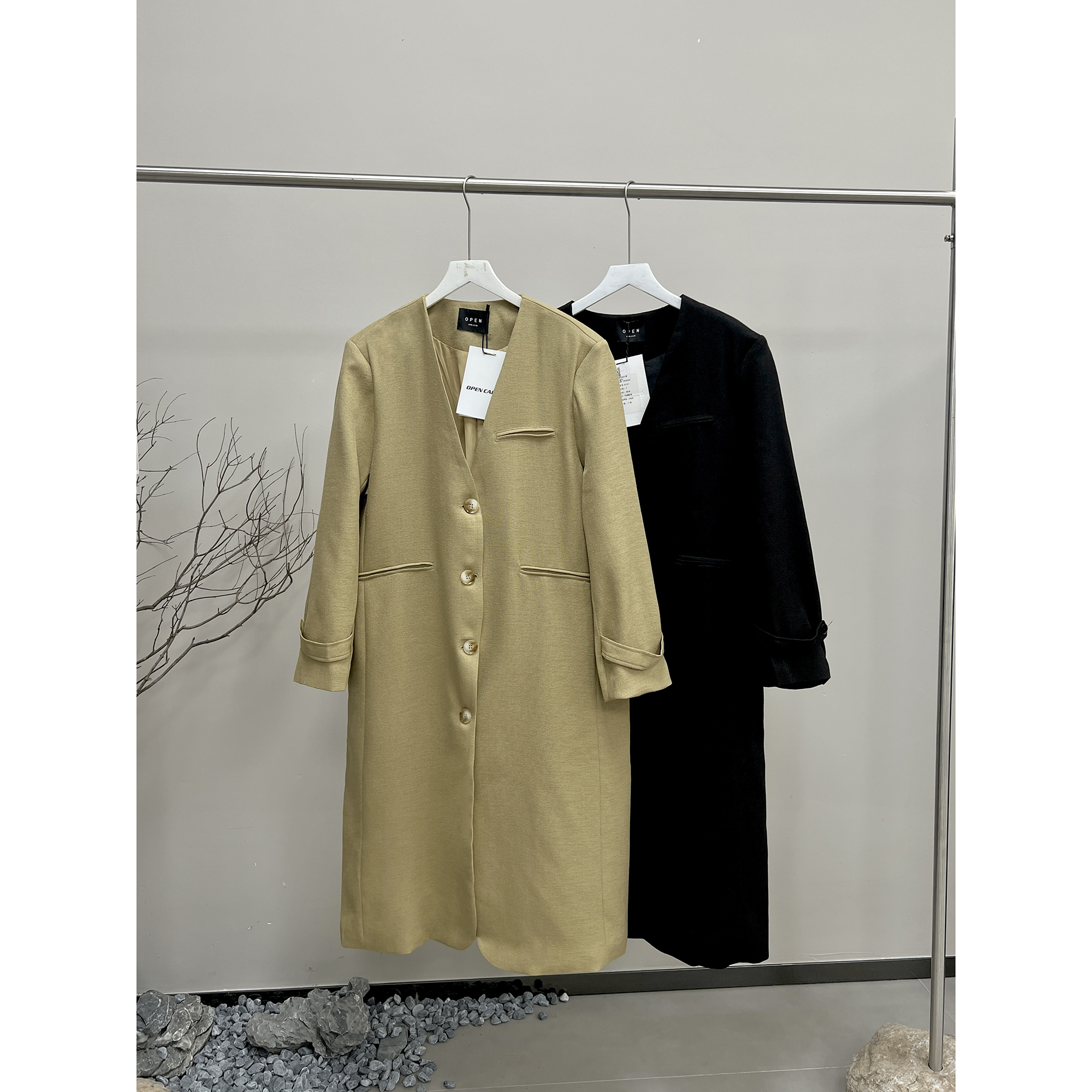 宽松版长款西装外套81021（清）