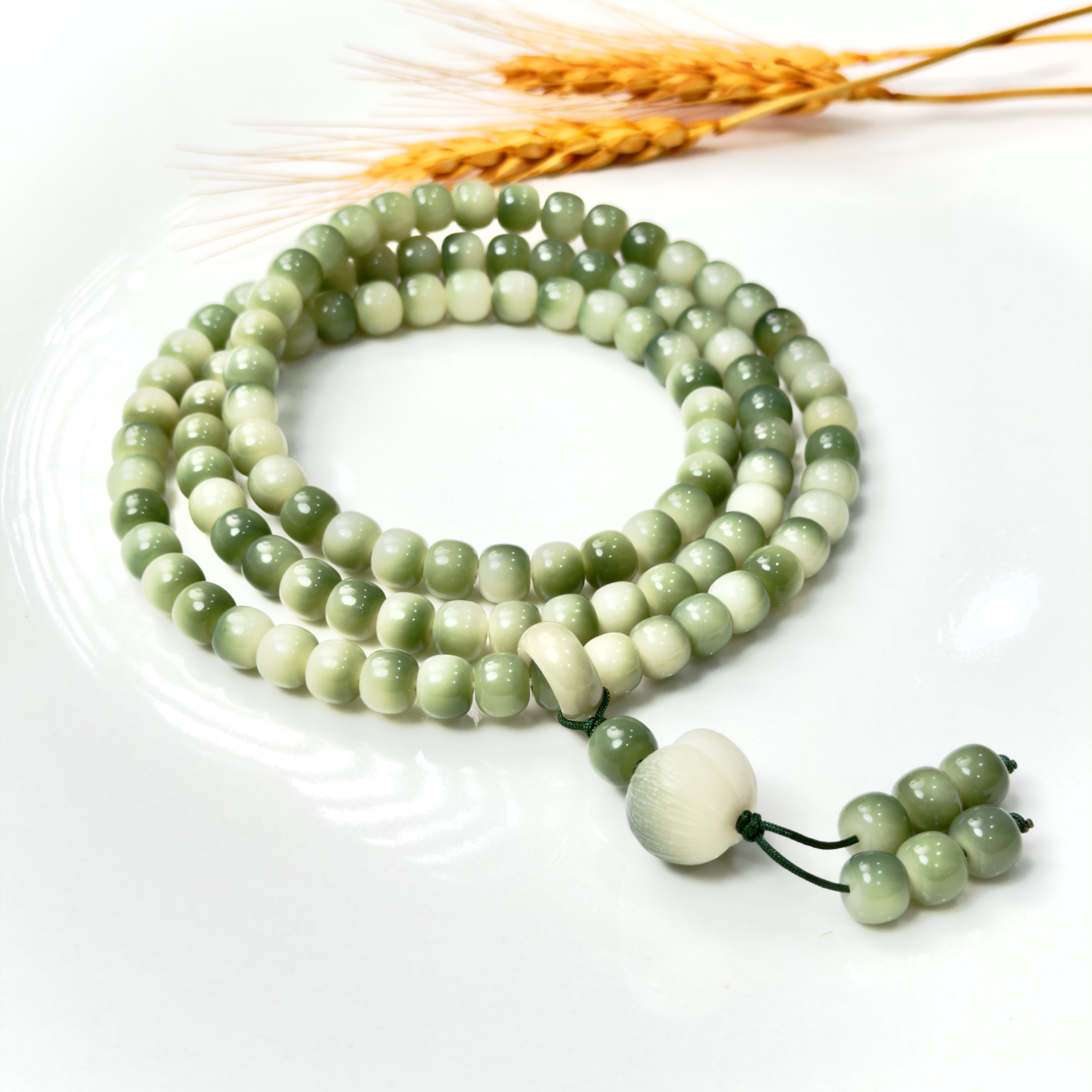 【盘塔出品】干磨天然半山半水菩提根108脖挂9mm左右