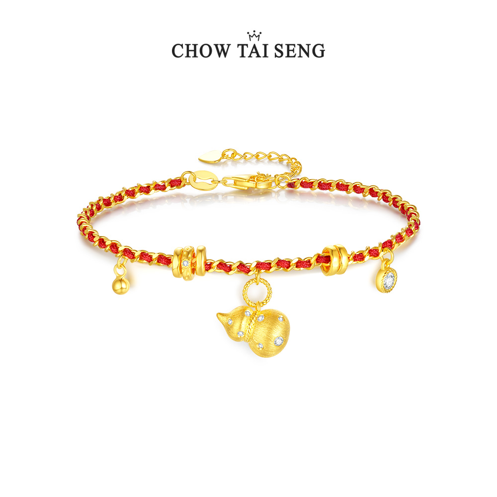 925银合成锆石手链 周大生福禄连连葫芦银手链手饰校园爱情系列