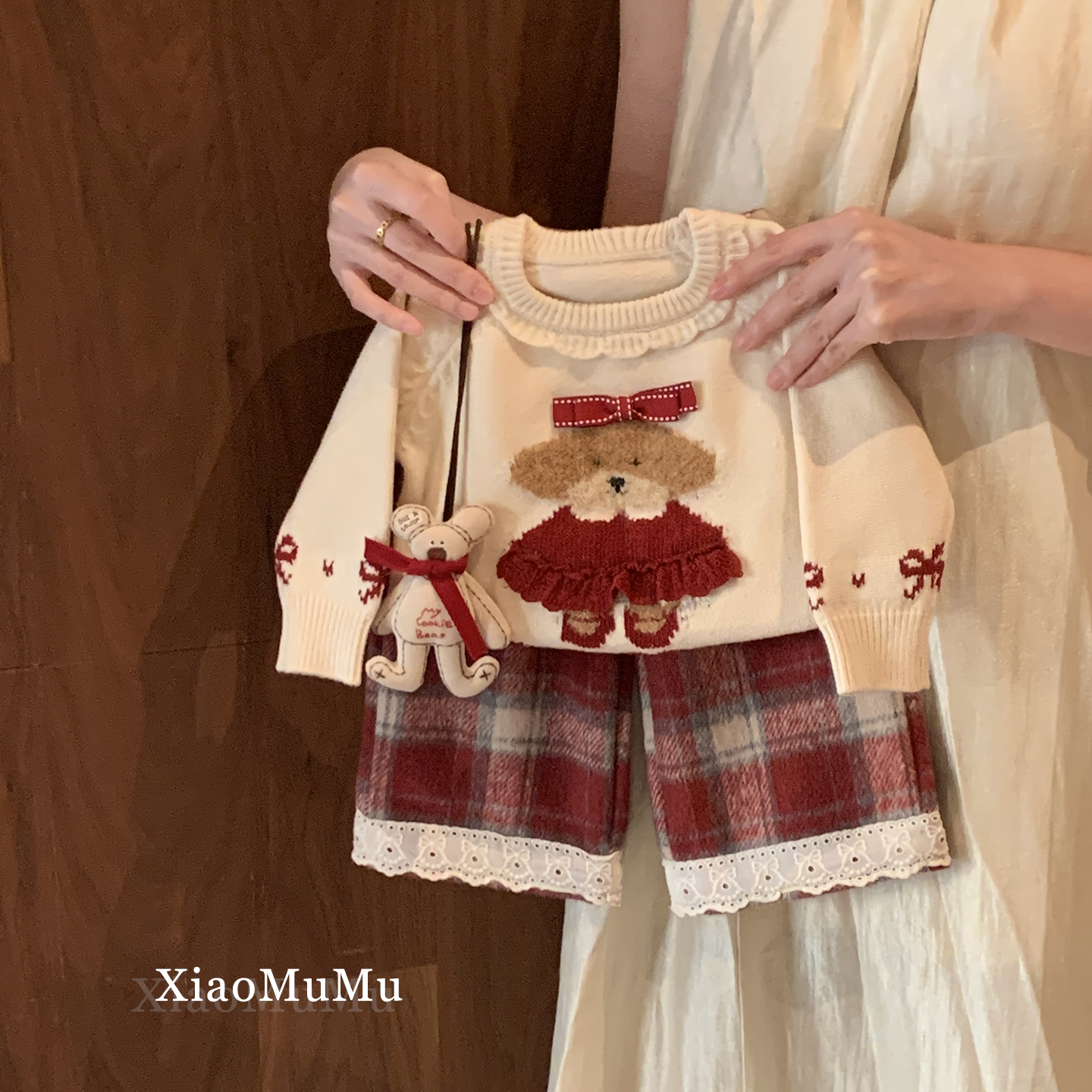 现货 女童毛衣洋气秋冬2025新款小童女宝宝加绒阔腿裤两件套