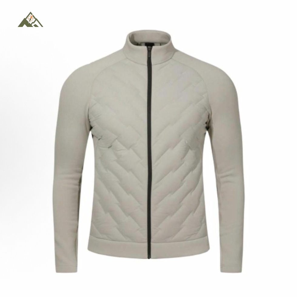 SC26049 女士空气层抓绒梭织羽绒填充拼接立领运动外套