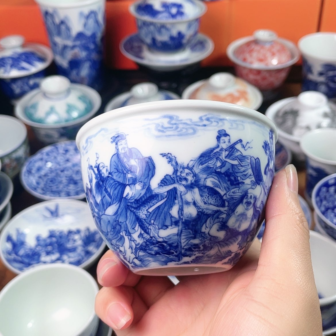 【闪购商品】杯美**足全手工手绘景德镇