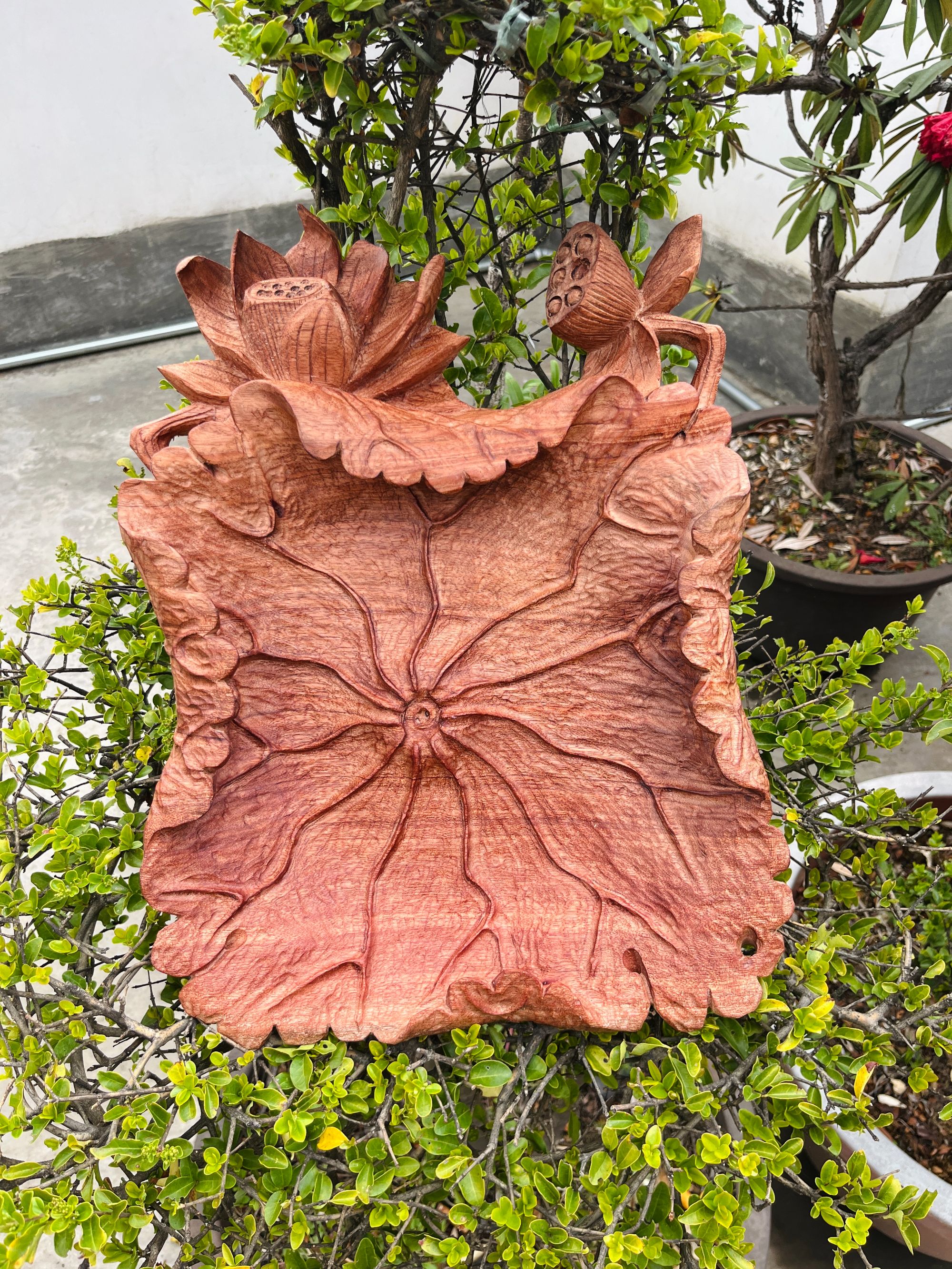 ［一物一拍］精美实木果盘剑川木雕师傅雕刻全手工果盘