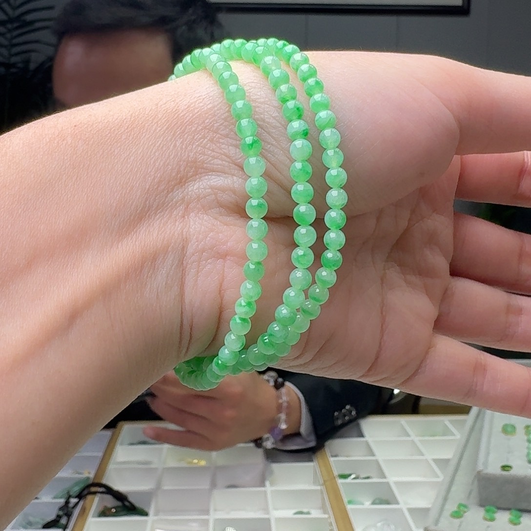 翡翠未镶嵌项链天然