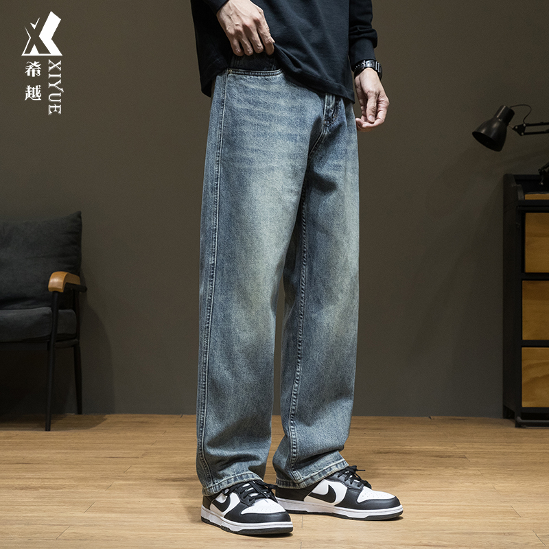 牛仔裤男款爆款2025新款春秋复古直筒裤宽松大码男士男士秋款裤子