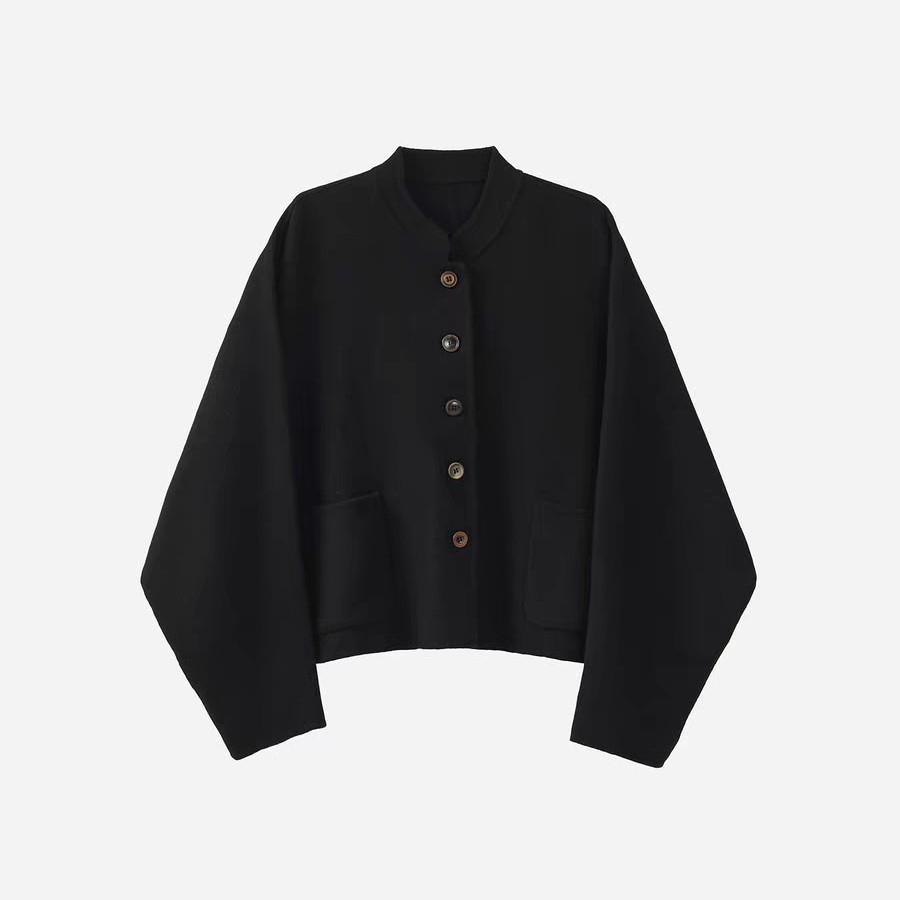 25FWT019羊毛混纺毛呢外套 原创小众文艺复古休闲上衣 