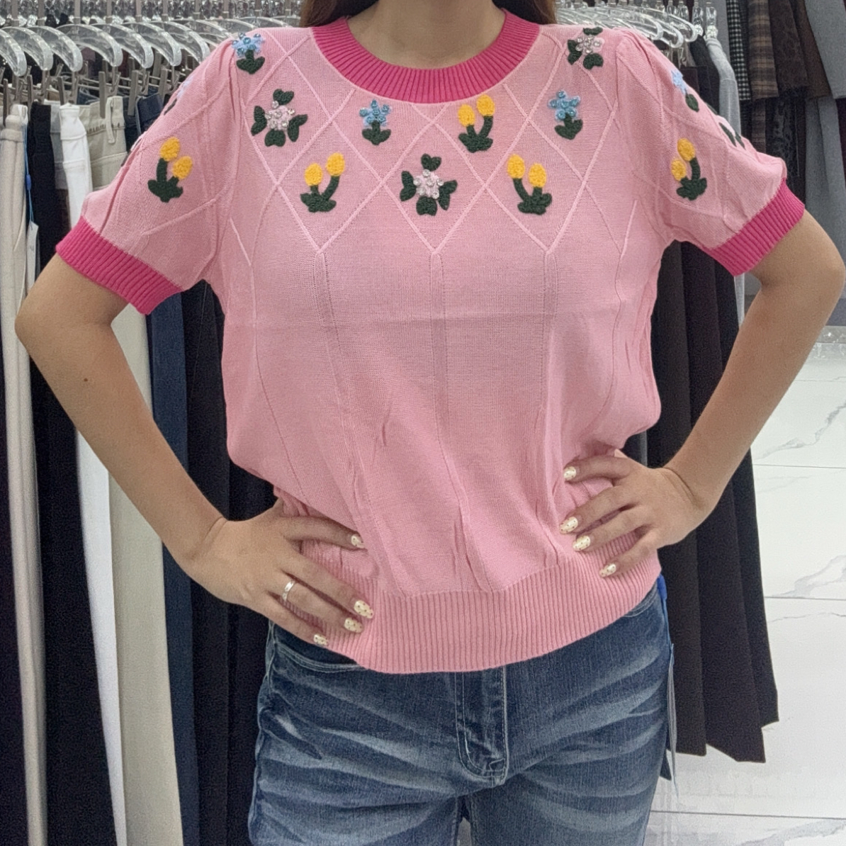 SEYLANE薄款女纯色毛针织衫时尚夏季百搭衫