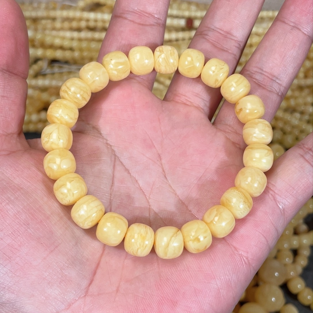 蜜蜡裸石未镶嵌蜜蜡手串10.2mm